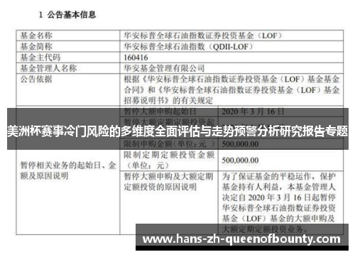 美洲杯赛事冷门风险的多维度全面评估与走势预警分析研究报告专题